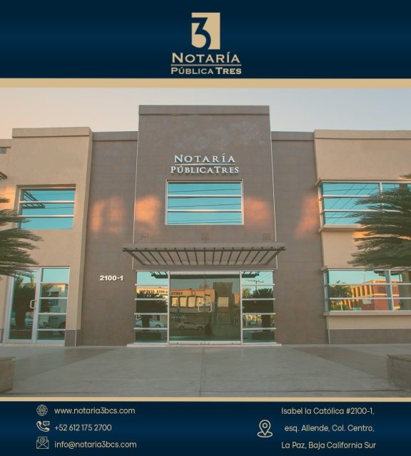 ✨ ¡Ya estamos abiertos al público! ✨

En este inicio de 2026, uno de los mejores propósitos es tener toda tu documentación en orden y avanzar con certeza y tranquilidad.

En Notaría 3 BCS te acompañamos con experiencia, claridad y profesionalismo para brindarte la seguridad jurídica que necesitas en cada trámite.

📜 Escrituras
📜 Testamentos
📜 Actos jurídicos y más

📍 Isabel la Católica #2100-1, esq. Allende, Col. Centro, La Paz, BCS
🕘 Lunes a viernes | 9:00 a 17:00 hrs
📞 612 175 2700
🌐 www.notaria3bcs.com

#Notaría3BCS #Propósitos2026 #SeguridadJurídica #TranquilidadLegal #LaPazBCS