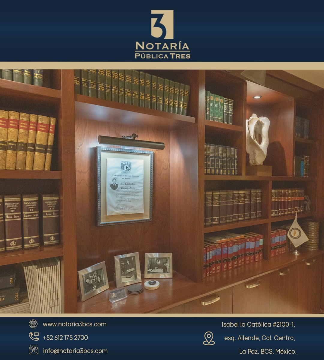 📜 “La más noble función de un escritor es dar testimonio del tiempo que le ha tocado vivir.”
— Camilo José Cela

En Notaría 3 BCS hacemos justo eso:
dar fe de los momentos que construyen tu historia.
Desde la compra de tu patrimonio 🏡
hasta el legado que decides dejar 📖.

🔒 Escrituras | Testamentos | Contratos
✍️ Tu historia merece ser protegida.

#Notaría3BCS #LaPazBCS #BajaCaliforniaSur #Escrituras #Testamento #Patrimonio #SeguridadJurídica #TuHistoriaCuenta