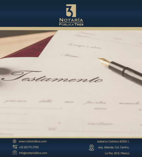 🖋️ Hacer tu testamento es una forma de cuidar a tu familia, incluso cuando ya no estés.

Más que un trámite, es una decisión que brinda certeza, evita conflictos y protege tu patrimonio.

¿Por qué hacerlo?

✨ Tú decides cómo se distribuirán tus bienes
✨ Evitas problemas legales y familiares
✨ Das tranquilidad a quienes más quieres

En Notaría 3 BCS te asesoramos con claridad, profesionalismo y absoluta discreción para que realices tu testamento de forma sencilla.

📍 Isabel la Católica #2100-1, esquina Allende, Col. Centro
📞 612 175 2700
🚗 Estacionamiento por calle Allende

#Notaría3BCS #Testamento #ProtecciónFamiliar #SeguridadLegal #HerédalesTranquilidad